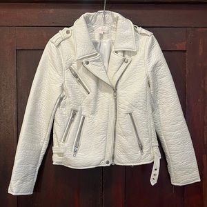 Hot & Delicious Faux Leather Jacket White Size Large